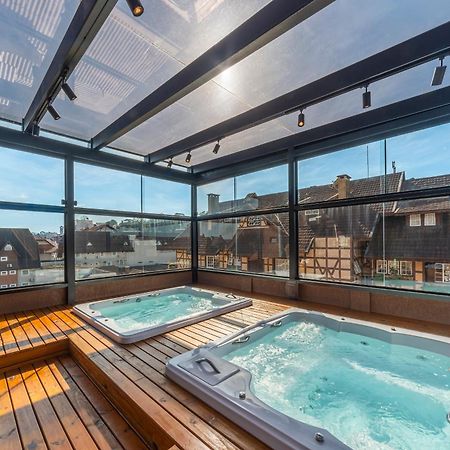 Hotel Laghetto Stilo Centro Gramado Eksteriør billede Rooftop spa